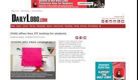 
							         SHAC offers free STI testing for students - New Mexico Daily Lobo								  
							    