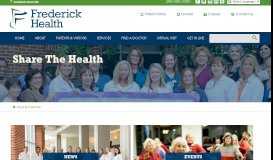 
							         Share the Health | Frederick, MD Hospital - Frederick Memorial Hospital								  
							    