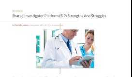 
							         Shared Investigator Platform (SIP) Struggles - Perficient Blogs								  
							    