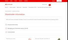 
							         Shareholder information | Santander UK								  
							    
