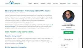 
							         SharePoint Intranet Homepage Best Practices - SharePoint Maven								  
							    