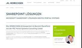 
							         SharePoint Lösungen für den Mittelstand und ... - HENRICHSEN AG								  
							    