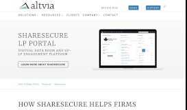 
							         ShareSecure Virtual Data Room & LP Portal - Altvia								  
							    