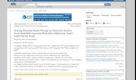 
							         Sharing Physician Notes Through an Electronic Portal is Associated ...								  
							    