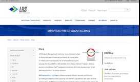 
							         Sharp Alliance | LRS Printer Vendor Alliance Partner								  
							    
