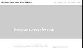
							         Sharpism surveys for cash.								  
							    