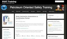 
							         Shell Contractor Orientation & Certification Portal - POST ...								  
							    