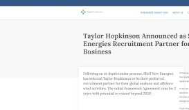 
							         Shell New Energies Recruitment - Taylor Hopkinson								  
							    