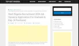 
							         Shell Nigeria Recruitment 2019 Job Vacancy Application For ...								  
							    