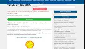 
							         Shell Petroleum Development Company Recruitment 2018/2019 ...								  
							    