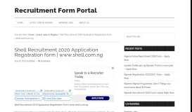 
							         Shell Recruitment 2018 Application Registration form | www.shell.com ...								  
							    