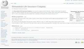 
							         Shenandoah Life Insurance Company - Wikipedia								  
							    