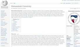 
							         Shenandoah University - Wikipedia								  
							    