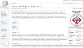 
							         Sherman College of Chiropractic - Wikipedia								  
							    