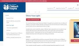 
							         Shine Your Light | East Tennessee Children's Hospital								  
							    