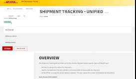 
							         Shipment Tracking - Unified | DHL Group Developer Portal								  
							    