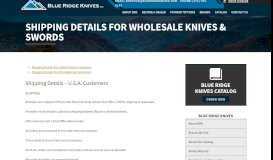 
							         Shipping Details - Blue Ridge Knives								  
							    