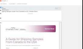 
							         Shipping Sample Guide from Canada to US | Charles River - studylib.net								  
							    