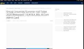 
							         Shivaji University Hall Ticket 2019 (Released) | AglaSem								  
							    