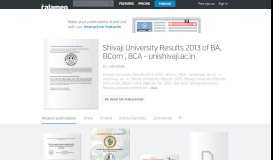 
							         Shivaji University Results 2013 of BA, BCom , BCA ... - Calaméo								  
							    