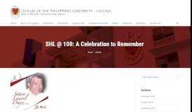 
							         SHL @ 100: A Celebration to Remember – Lyceum of the Philippines ...								  
							    
