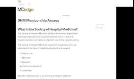 
							         SHM Membership Access | MDedge								  
							    