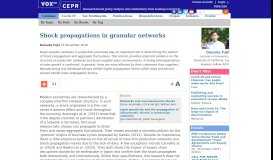 
							         Shock propagations in granular networks | VOX, CEPR Policy Portal								  
							    