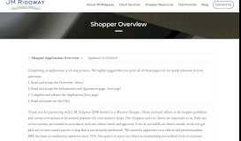 
							         Shopper Overview | JM Ridgway								  
							    