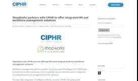 
							         ShopWorks partners with CIPHR to offer integrated HR and workforce ...								  
							    