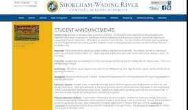 
							         Shoreham-Wading River Central School District Schools | Student ...								  
							    
