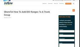 
							         ShoreTel How to Add DID Ranges to a Trunk Group								  
							    