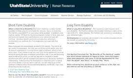 
							         Short Term and Long Term Disability | Human Resources | USU								  
							    