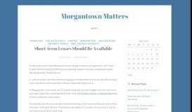 
							         Short-term Leases Should Be Available – Morgantown Matters								  
							    