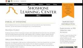 
							         Shoshone Learning Center - Admission								  
							    
