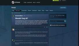 
							         Should I buy it? :: Portal General Discussions - Steam Community								  
							    