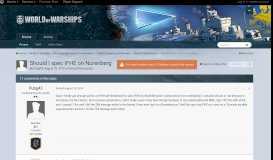 
							         Should I spec IFHE on Nurenberg - General Discussions - World of ...								  
							    