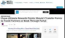 
							         Should You Book Through Chase Ultimate Rewards Portal or ...								  
							    