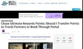 
							         Should You Book Through Chase Ultimate Rewards Portal or Transfer ...								  
							    