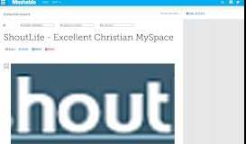 
							         ShoutLife - Excellent Christian MySpace - Mashable								  
							    
