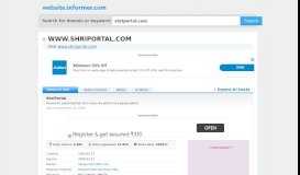 
							         shriportal.com at WI. ShriPortal - Website Informer								  
							    