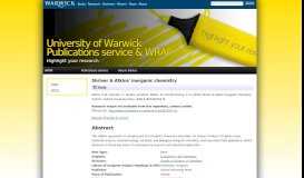 
							         Shriver & Atkins' inorganic chemistry - WRAP: Warwick Research ...								  
							    