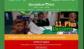 
							         Shropshire Tutor : Private Tuition in Telford, Shrewsbury & Shropshire ...								  
							    