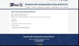 
							         SHS Yellow Jacket Baseball @Brock | Stephenville Independent ...								  
							    