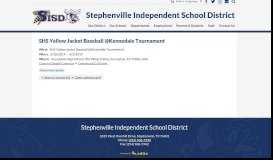 
							         SHS Yellow Jacket Baseball @Kennedale Tournament | Stephenville ...								  
							    