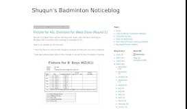 
							         Shuqun's Badminton Noticeblog: January 2015								  
							    