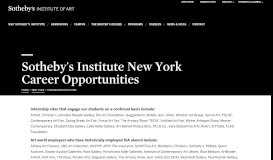 
							         SIA-NY Selected Employer Opportunities | Sotheby's Institute of Art								  
							    