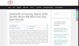 
							         Siddharth University Result 2019 | BA BSc BCom MA 1st, 2nd, 3rd ...								  
							    