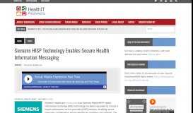 
							         Siemens HISP Technology Enables Secure Health Information ...								  
							    