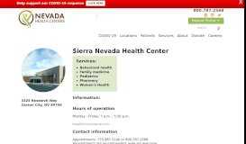 
							         Sierra Nevada Health Center - Nevada Health Centers								  
							    