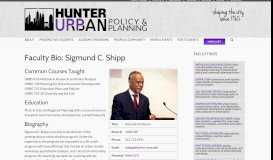 
							         Sigmund C. Shipp – Hunter Urban Policy & Planning								  
							    